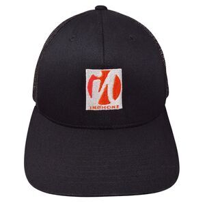 InPhone Snapback Mesh Back Trucker Hat Black OSFA Embroidered Yupoong